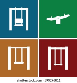 swinging icons set. Set of 4 swinging filled icons such as 