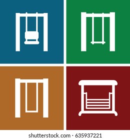 Swinging icons set. set of 4 swinging filled icons such as