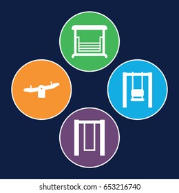 Swinging icons set. set of 4 swinging filled icons such as