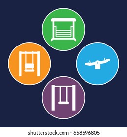 Swinging icons set. set of 4 swinging filled icons such as