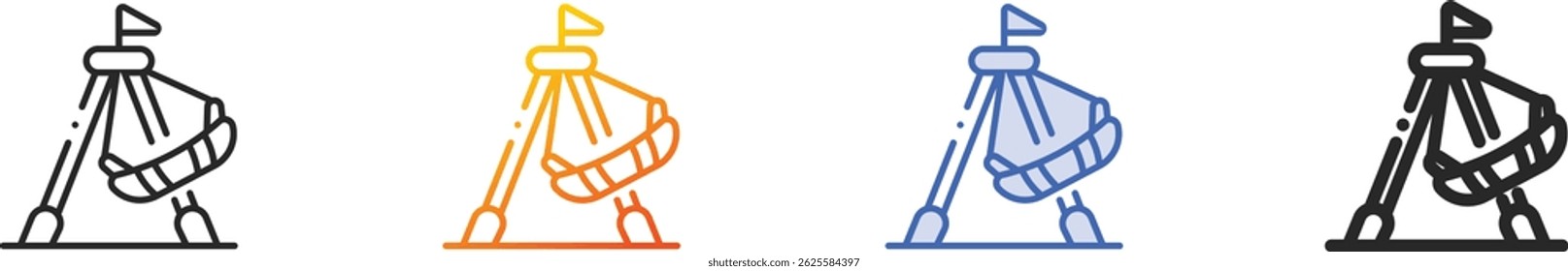 swinging icon.Thin Linear, Gradient, Blue Stroke and bold Style Design Isolated On White Background