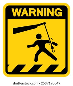 Swinging Objects Warning Sign, Vector Illustration, Isolate On White Background Label.EPS10