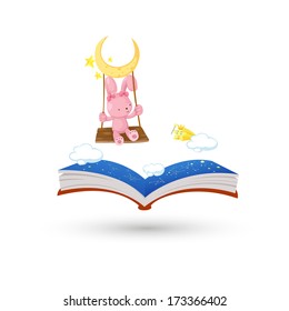 The swinging rabbit with the horoscope book  