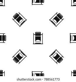 Swinging trashcan pattern repeat seamless in black color for any design. Vector geometric illustration