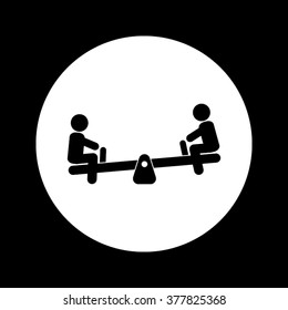 Swings and children vector icon