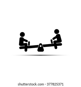 Swings and children vector icon