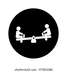 Swings and children vector icon
