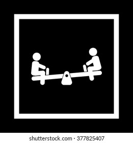 Swings and children vector icon