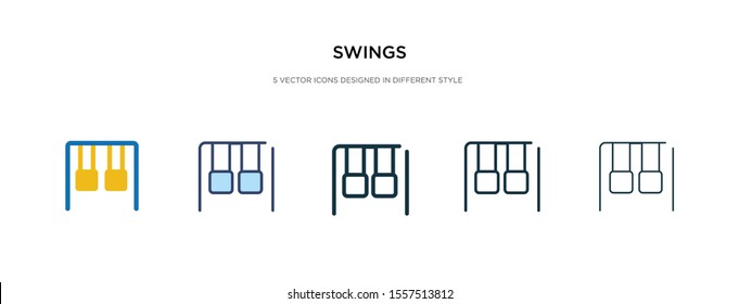 swings icon in different style vector illustration. two colored and black swings vector icons designed in filled, outline, line and stroke style can be used for web, mobile, ui