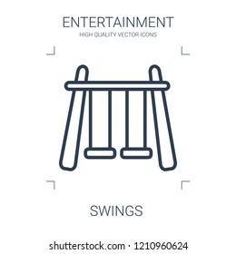swings icon. high quality line swings icon on white background. from entertainment collection flat trendy vector swings symbol. use for web and mobile