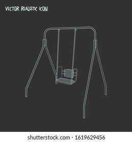 Swings icon line element. Vector illustration of swings icon line isolated on clean background for your web mobile app logo design.