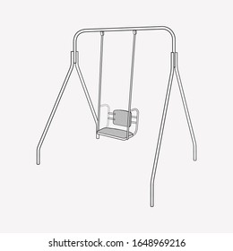 Swings icon line element. Vector illustration of swings icon line isolated on clean background for your web mobile app logo design.