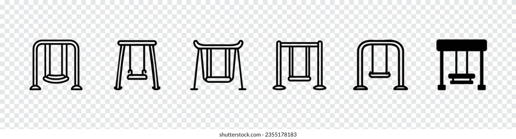 swings icon, Porch swings icon, Swing vector icon isolated on transparent background, Swing logo concept, Porch swing icon vector. swing icons vector illustration symbol design
