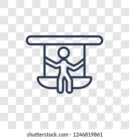 Swings icon. Trendy linear Swings logo concept on transparent background from Circus collection