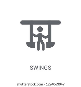 Swings icon. Trendy Swings logo concept on white background from Circus collection. Suitable for use on web apps, mobile apps and print media.