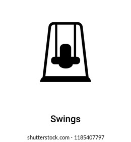 Swings icon vector isolated on white background, logo concept of Swings sign on transparent background, filled black symbol