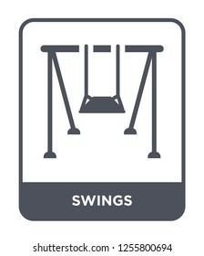 swings icon vector on white background, swings trendy filled icons from Kids and baby collection, swings simple element illustration
