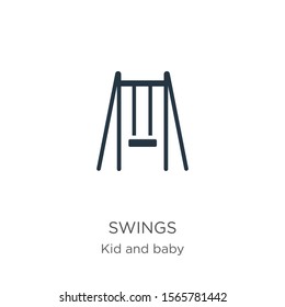Swings icon vector. Trendy flat swings icon from kid and baby collection isolated on white background. Vector illustration can be used for web and mobile graphic design, logo, eps10