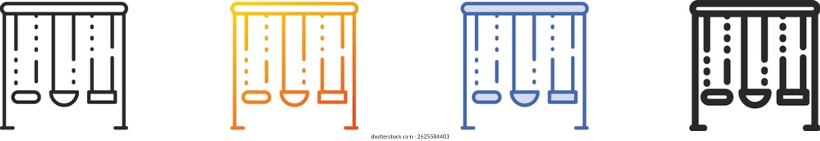 swings icon.Thin Linear, Gradient, Blue Stroke and bold Style Design Isolated On White Background