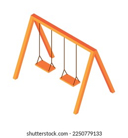 swings playground flat icon isolated