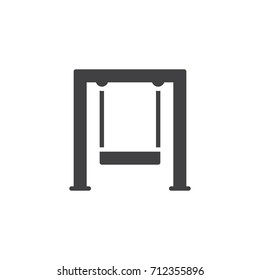 Swingset Icon Vector, Filled Flat Sign, Solid Pictogram Isolated On White. Symbol, Logo Illustration