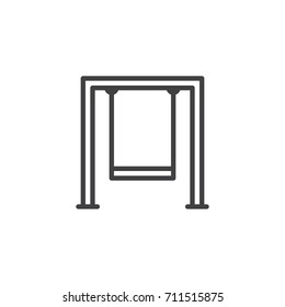 Swingset Line Icon, Outline Vector Sign, Linear Style Pictogram Isolated On White. Symbol, Logo Illustration. Editable Stroke