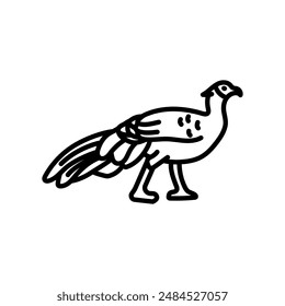 Swinhoe's Pheasant Outline Icon, Vector illustration