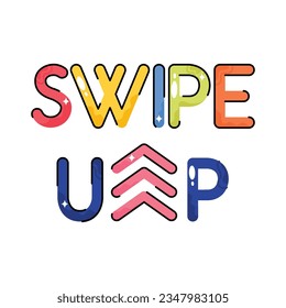 Swip up doodle vector outline Sticker. EPS 10 file