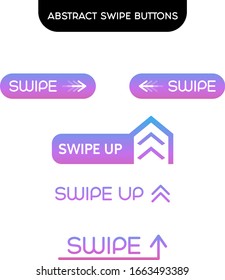 Swipe Up Abstract Left Right Buttons UI Kit 