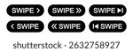 Swipe arrow button set icon, vector illustration