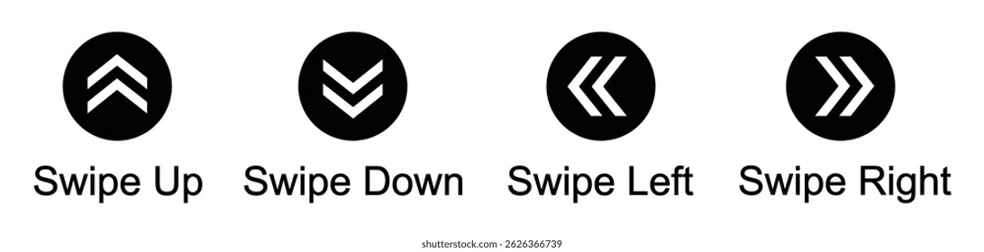 Swipe arrow button set icon, vector illustration