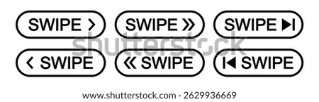 Swipe arrow button set icon, vector illustration
