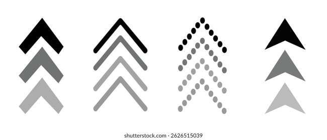 Swipe up arrow icon.Up direction arrow. Swipe Up Icon Set Isolated on Background. Swipe Up Set Stories Button Vector Design.