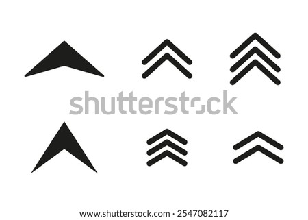 Swipe up arrow icon. Swipe up left right modern simple sign. Pull up vector isolated symbol. Finger swipe arrow to open page.