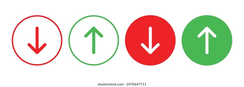 Swipe up arrow icon set. Up  Down and left right Arrows sign on white background. 