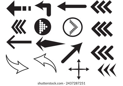 Swipe up arrow icon set. Swipe up, Buttons for social media with business infographic. Arrow icons. Arrows set up pointer right curve down direction left cursor button label next page web interface.