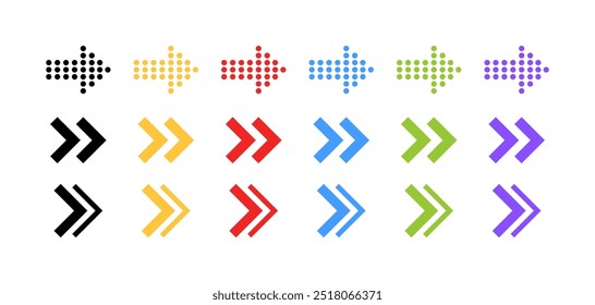Swipe arrow set icons. Flat style. Vector icons.