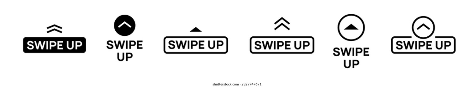 Swipe up arrow vector icon. Social media story drag button sign action graphic design app ui shape swipe up