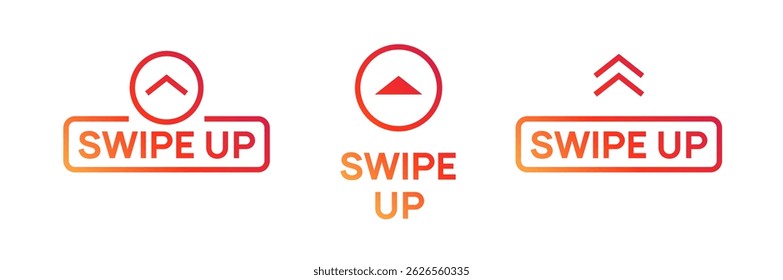 Swipe up arrow vector icon. Social media story drag button sign action graphic design app ui shape swipe up