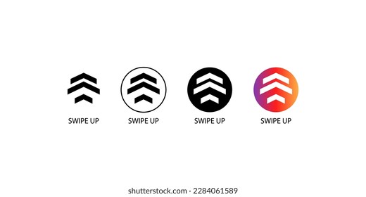Swipe up arrows icon. Scroll or swipe up. Vector illustration