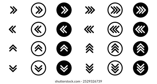 Swipe arrows icons. Swipe button symbols. Scrolling slide icons. Vector scalable graphics.