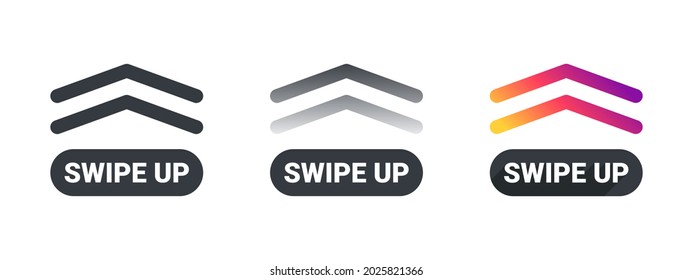 Swipe up arrows. Web buttons. Template swipe up buttons colorful gradient. Vector illustration