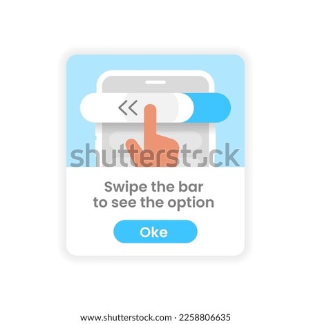 Swipe the bar to see option concept illustration flat design vector eps10. modern graphic element for landing page, empty state ui, infographic, icon