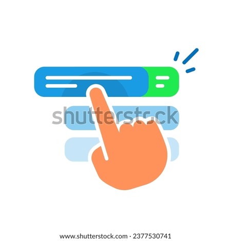 Swipe the bar to see option concept illustration flat design vector eps10. modern graphic element for landing page, empty state ui, infographic, icon