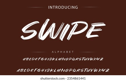 Swipe Best Alphabet Painting Paint Brush Beauty Script Logotype Font lettering handwritten