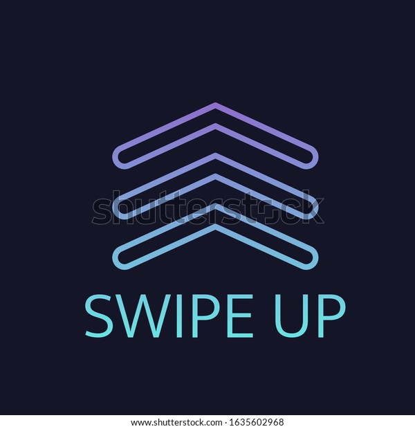 Swipe Blue Purple Gradient Neon Arrow Stock Vector (Royalty Free