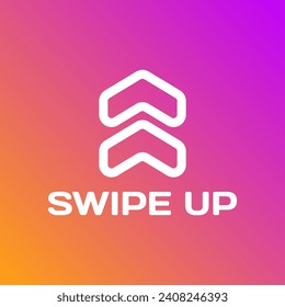 Swipe up button icon. Flat, gradient, up arrow, swipe up button, ui design, swipe up button. Vector icon