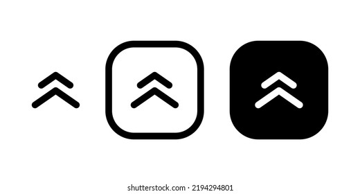 Swipe up button icon vector isolated on square background