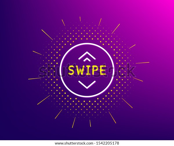 Swipe Button Line Icon Halftone Pattern Stock Vector (Royalty Free ...
