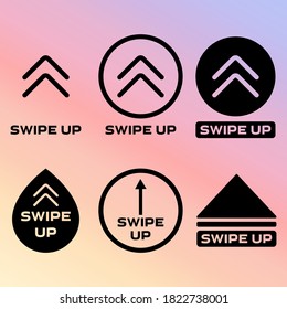 Swipe up button templates. Social media application buttons Instagram concept. Vector illustration.